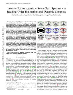 Inverse-like Antagonistic Scene Text Spotting via Reading-Order
  Estimation and Dynamic Sampling