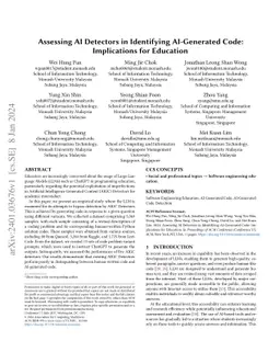 Assessing AI Detectors in Identifying AI-Generated Code: Implications
  for Education
