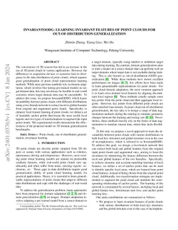 InvariantOODG: Learning Invariant Features of Point Clouds for
  Out-of-Distribution Generalization