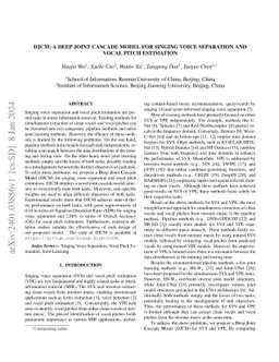 DJCM: A Deep Joint Cascade Model for Singing Voice Separation and Vocal
  Pitch Estimation