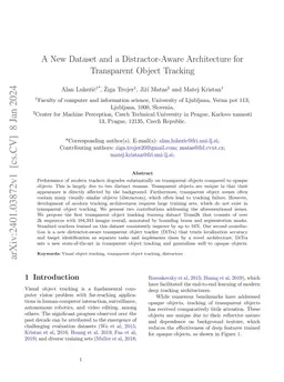 A New Dataset and a Distractor-Aware Architecture for Transparent Object
  Tracking