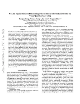 STAIR: Spatial-Temporal Reasoning with Auditable Intermediate Results
  for Video Question Answering