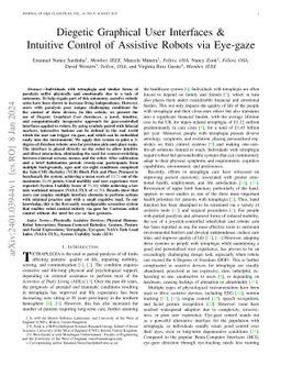 Diegetic Graphical User Interfaces and Intuitive Control of Assistive
  Robots via Eye-gaze