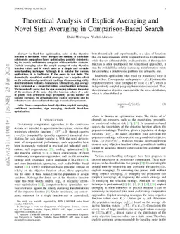 Theoretical Analysis of Explicit Averaging and Novel Sign Averaging in
  Comparison-Based Search
