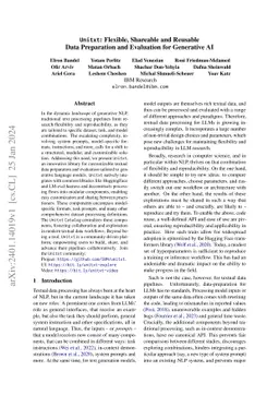 Unitxt: Flexible, Shareable and Reusable Data Preparation and Evaluation
  for Generative AI