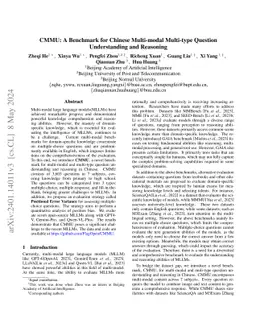 CMMU: A Benchmark for Chinese Multi-modal Multi-type Question
  Understanding and Reasoning
