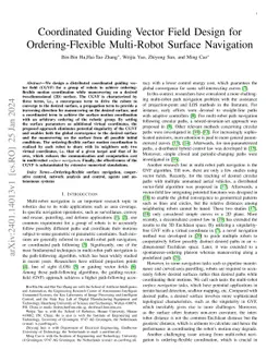 Coordinated Guiding Vector Field Design for Ordering-Flexible
  Multi-Robot Surface Navigation