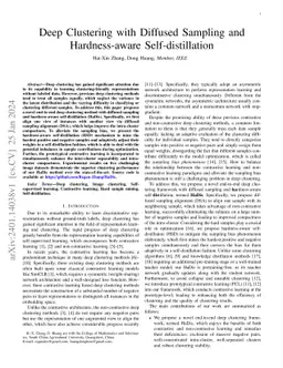 Deep Clustering with Diffused Sampling and Hardness-aware
  Self-distillation