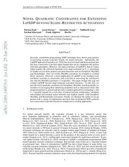 Novel Quadratic Constraints for Extending LipSDP beyond Slope-Restricted
  Activations