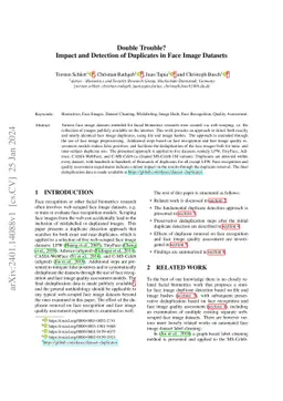 Double Trouble? Impact and Detection of Duplicates in Face Image
  Datasets