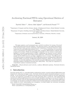 Accelerating Fractional PINNs using Operational Matrices of Derivative