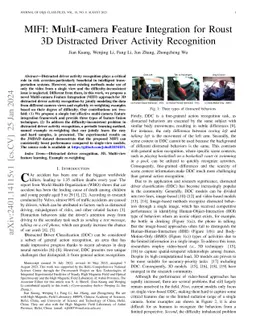 MIFI: MultI-camera Feature Integration for Roust 3D Distracted Driver
  Activity Recognition