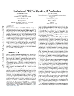 Evaluation of POSIT Arithmetic with Accelerators