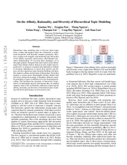 On the Affinity, Rationality, and Diversity of Hierarchical Topic
  Modeling