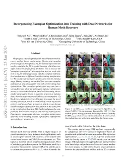 Incorporating Exemplar Optimization into Training with Dual Networks for
  Human Mesh Recovery