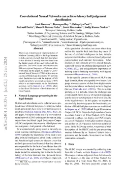 Convolutional Neural Networks can achieve binary bail judgement
  classification