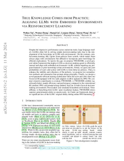 True Knowledge Comes from Practice: Aligning LLMs with Embodied
  Environments via Reinforcement Learning