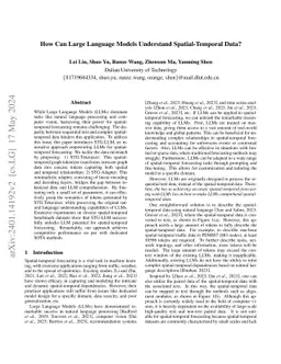 How Can Large Language Models Understand Spatial-Temporal Data?