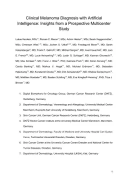 Clinical Melanoma Diagnosis with Artificial Intelligence: Insights from
  a Prospective Multicenter Study