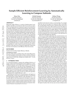 Sample Efficient Reinforcement Learning by Automatically Learning to
  Compose Subtasks