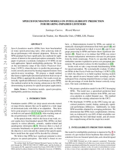 Speech foundation models on intelligibility prediction for
  hearing-impaired listeners