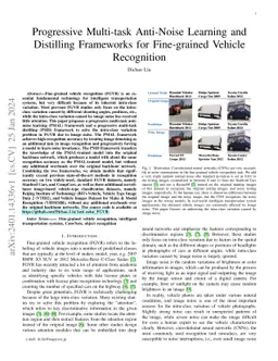 Progressive Multi-task Anti-Noise Learning and Distilling Frameworks for
  Fine-grained Vehicle Recognition