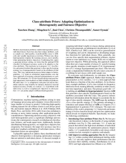 Class-attribute Priors: Adapting Optimization to Heterogeneity and
  Fairness Objective