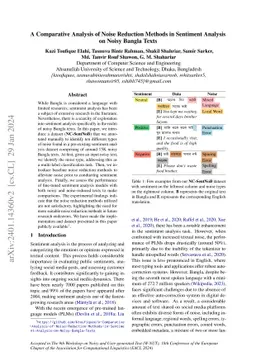 A Comparative Analysis of Noise Reduction Methods in Sentiment Analysis
  on Noisy Bangla Texts