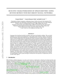 Acoustic characterization of speech rhythm: going beyond metrics with
  recurrent neural networks