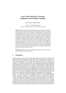 Fuzzy Logic Function as a Post-hoc Explanator of the Nonlinear
  Classifier