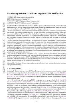 Harnessing Neuron Stability to Improve DNN Verification
