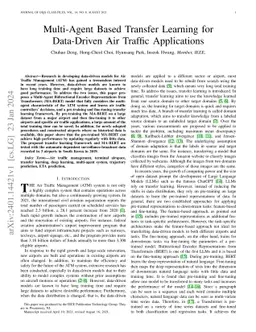 Multi-Agent Based Transfer Learning for Data-Driven Air Traffic
  Applications