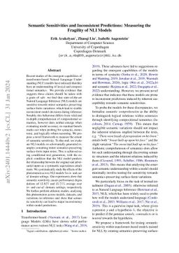 Semantic Sensitivities and Inconsistent Predictions: Measuring the
  Fragility of NLI Models