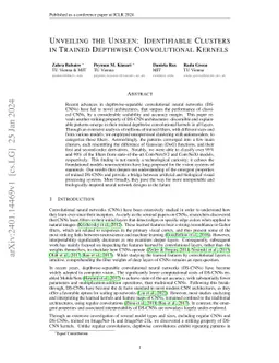 Unveiling the Unseen: Identifiable Clusters in Trained Depthwise
  Convolutional Kernels