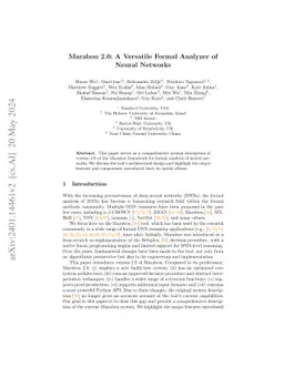 Marabou 2.0: A Versatile Formal Analyzer of Neural Networks