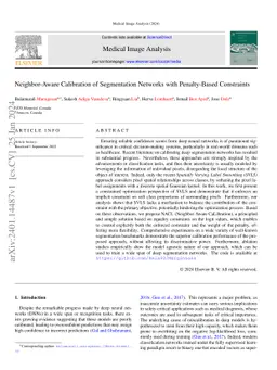 Neighbor-Aware Calibration of Segmentation Networks with Penalty-Based
  Constraints