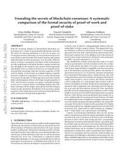 Unsealing the secrets of blockchain consensus: A systematic comparison
  of the formal security of proof-of-work and proof-of-stake