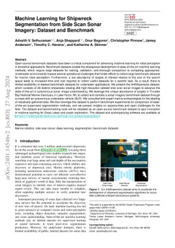 Machine Learning for Shipwreck Segmentation from Side Scan Sonar
  Imagery: Dataset and Benchmark