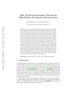 TIFu: Tri-directional Implicit Function for High-Fidelity 3D Character
  Reconstruction