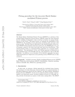 Fitting procedure for the two-state Batch Markov modulated Poisson
  process