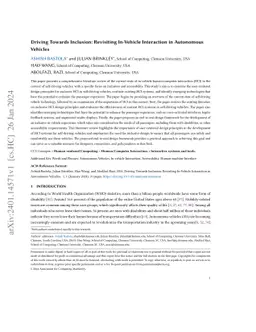 Driving Towards Inclusion: A Systematic Review of AI-powered Accessibility Enhancements for People with Disability in Autonomous Vehicles