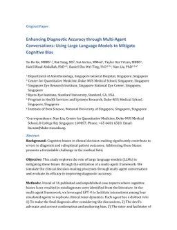 Enhancing Diagnostic Accuracy through Multi-Agent Conversations: Using
  Large Language Models to Mitigate Cognitive Bias