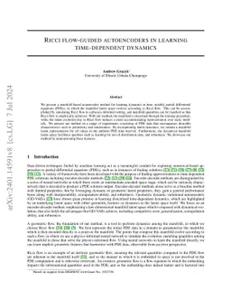 Ricci flow-guided autoencoders in learning time-dependent dynamics