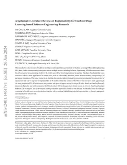 A Systematic Literature Review on Explainability for Machine/Deep Learning-based Software Engineering Research