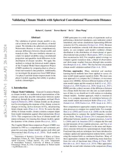 Validating Climate Models with Spherical Convolutional Wasserstein
  Distance