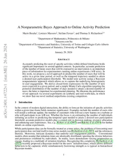 A Nonparametric Bayes Approach to Online Activity Prediction