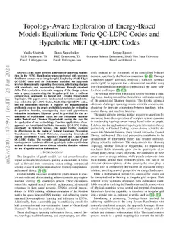 Topology-Aware Exploration of Energy-Based Models Equilibrium: Toric
  QC-LDPC Codes and Hyperbolic MET QC-LDPC Codes