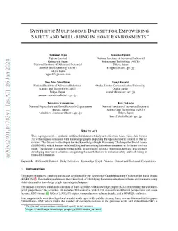 Synthetic Multimodal Dataset for Empowering Safety and Well-being in
  Home Environments