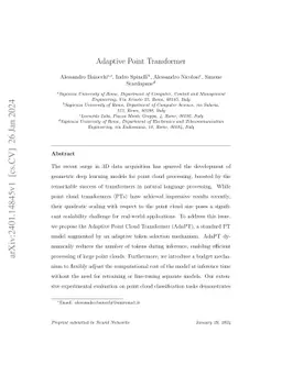 Adaptive Point Transformer