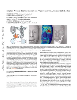 Implicit Neural Representation for Physics-driven Actuated Soft Bodies